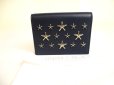Photo1: JIMMY CHOO Plastic Starts Navy Blue Leather Credit Card Business Card Holder AYDEN #a733 (1)