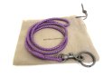 Photo1: BOTTEGA VENETA Intrecciato Puple Leather Necklace Strap #a734 (1)