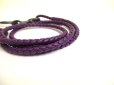 Photo3: BOTTEGA VENETA Intrecciato Puple Leather Necklace Strap #a734