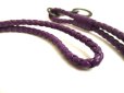 Photo5: BOTTEGA VENETA Intrecciato Puple Leather Necklace Strap #a734