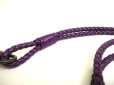 Photo6: BOTTEGA VENETA Intrecciato Puple Leather Necklace Strap #a734