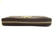 Photo6: GUCCI GG Dark Brown Leather Round Zip Wallet #a735