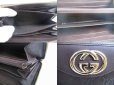 Photo9: GUCCI GG Dark Brown Leather Round Zip Wallet #a735