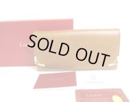 Cartier Marcello de Cartier Brown Leather Bifold Long Wallet #a737