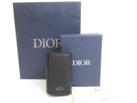 Christian Dior Black Leather 6 Pics Key Cases #a740