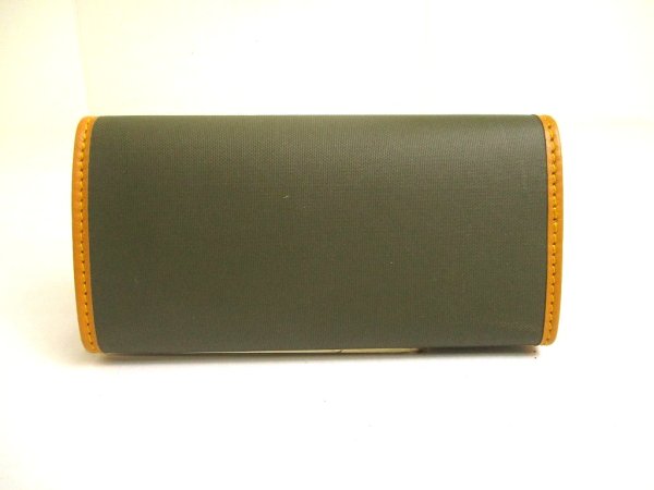 Photo2: HUNTING WORLD Khaki Green Nylon Brown Leather 4 Pics Key Chain #a742