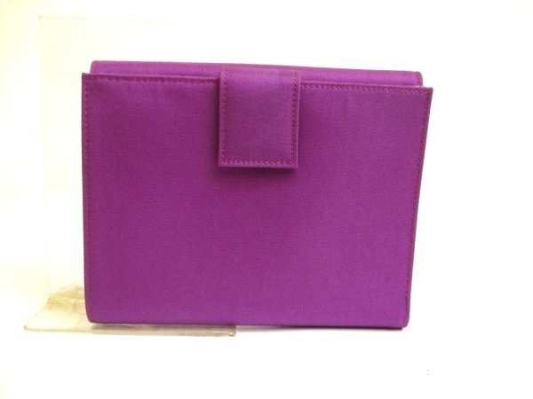 Photo2: PRADA Purple Nylon and Leather Bifold Wallet Purse #a744