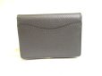 Photo2: Salvatore Ferragamo Gray Black Leather Business Card Holder #a746 (2)