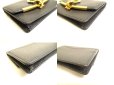 Photo7: Salvatore Ferragamo Gray Black Leather Business Card Holder #a746