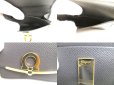 Photo9: Salvatore Ferragamo Gray Black Leather Business Card Holder #a746