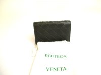 BOTTEGA VENETA Intrecciato Deep Gray Leather Business Card Holder #a748