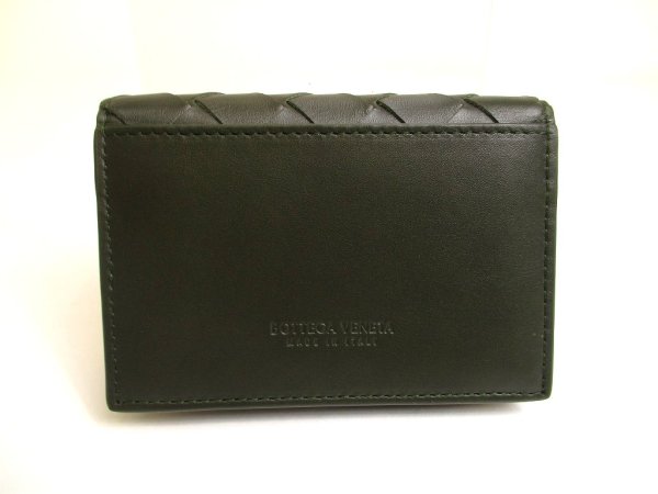 Photo2: BOTTEGA VENETA Intrecciato Deep Gray Leather Business Card Holder #a748