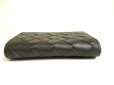 Photo6: BOTTEGA VENETA Intrecciato Deep Gray Leather Business Card Holder #a748
