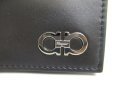 Photo10: Salvatore Ferragamo Gancini Black Leather Flap Bill Wallet #a749