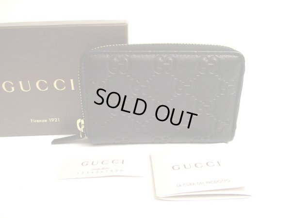 Photo1: GUCCI Guccissima Black Leather Round Zip Coin Purse #a750