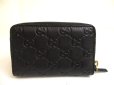 Photo2: GUCCI Guccissima Black Leather Round Zip Coin Purse #a750 (2)
