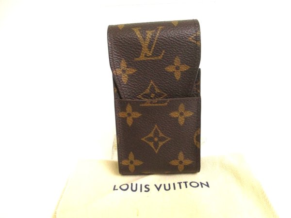 Photo1: LOUIS VUITTON Monogram Leather Brown Cigarette Cases #a751