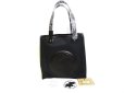 Photo1: HUNTING WORLD Black Canvas Tote Bag Shopping Bag #a752 (1)