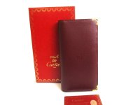 Cartier Must de Cartier Bordeaux Leather Bifold Long Wallet #a754