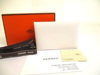 HERMES Nata White Veau Epson Leather Card Case Card Holder Calvi #a756