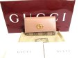 Photo1: GUCCI Double G GG Dusty Pink Leather Gold H/W 6 Pics Key Chain #a760 (1)