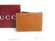 Photo1: GUCCI GG Emblem Brown Leather Medium Wallet Bifold Wallet Compact Wallet #a761 (1)