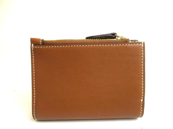 Photo2: GUCCI GG Emblem Brown Leather Medium Wallet Bifold Wallet Compact Wallet #a761