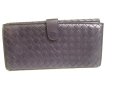 Photo2: BOTTEGA VENETA Intrecciato Deep Navy Blue Leather Flap Long Wallet #a763 (2)