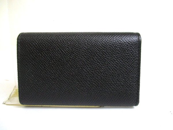 Photo2: BVLGARI Black Leather Logo Clip 6 Pics Key Chain #a765