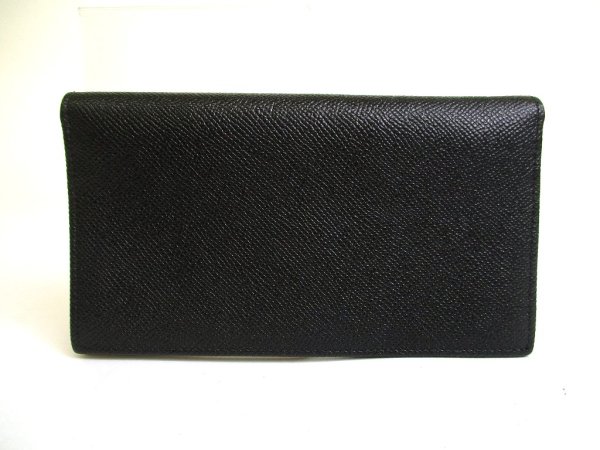 Photo2: BVLGARI Black Leather Logo Clip Gold H/W Flap Long Wallet #a766
