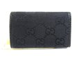 Photo2: GUCCI GG Black Canvas and Leather 6 Pics Key Chain #a768 (2)