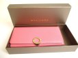 Photo12: BVLGARI Pink Leather Logo Clip Gold H/W Flap Long Wallet #a769