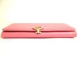 Photo5: BVLGARI Pink Leather Logo Clip Gold H/W Flap Long Wallet #a769