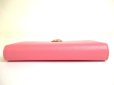 Photo6: BVLGARI Pink Leather Logo Clip Gold H/W Flap Long Wallet #a769
