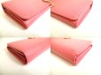 Photo7: BVLGARI Pink Leather Logo Clip Gold H/W Flap Long Wallet #a769