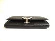 Photo5: BVLGARI Logo Clip Black Leather Business Card Case Card Holder #a771