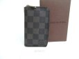 Photo1: LOUIS VUITTON Damier Graphite Leather Zippey Coin Purse #a774 (1)