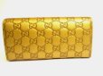 Photo2: GUCCI Guccissima Gold Leather Heart Motif Flap Wallet #a776 (2)