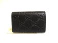 Photo2: GUCCI Interlocking G Black Leather 6 Pics Key Chain #a778 (2)