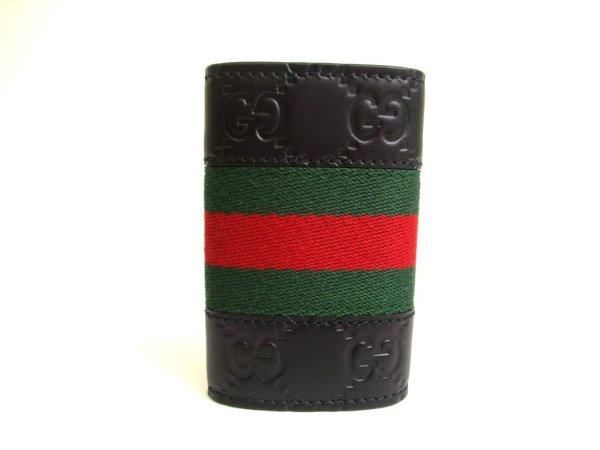 Photo2: GUCCI Guccissima Black Leather 6 Pics Key Cases #a781