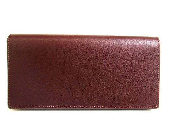 Photo2: Cartier Must de Cartier Bordeaux Leather Bifold Long Wallet #a782
