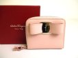 Photo1: Salvatore Ferragamo Vala Light Pink Leather Bifold Wallet #a783 (1)