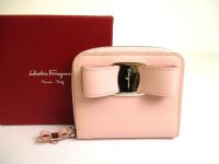 Salvatore Ferragamo Vala Light Pink Leather Bifold Wallet #a783