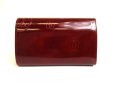 Photo2: Cartier Happy Birthday Bordeaux Calf Leather Bifold Wallet Purse #a787 (2)