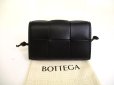 Photo1: BOTTEGA VENETA Intrecciato Cassette Black Leather Business Card Holder #a788 (1)
