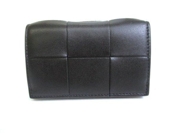Photo2: BOTTEGA VENETA Intrecciato Cassette Black Leather Business Card Holder #a788