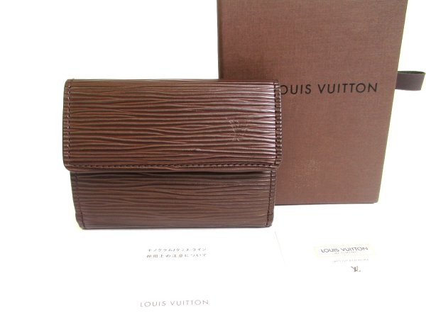 Photo1: LOUIS VUITTON Epi Mocha Leather Coin Purse Ludlow #a790