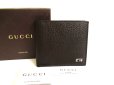 Photo1: GUCCI Dark Brown Leather Bifold Bill Wallet #a791 (1)