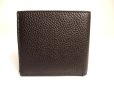 Photo2: GUCCI Dark Brown Leather Bifold Bill Wallet #a791 (2)