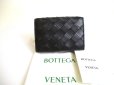 Photo1: BOTTEGA VENETA Intrecciato Black Calf Leather Business Card Holder #a792 (1)